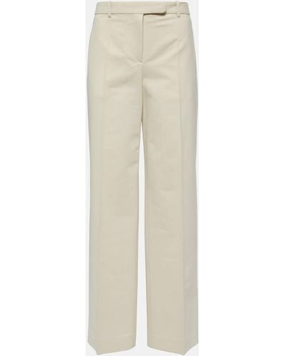 The Row Banew Cotton And Wool Wide-leg Pants - Natural