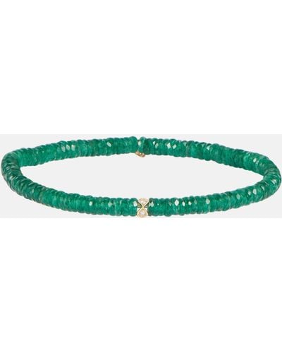 Sydney Evan 14kt Gold Bracelet With Aventurine And Diamonds - Green