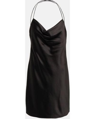 Saint Laurent Cowl-neck Silk Slip Dress - Black