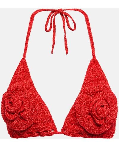 Magda Butrym Knit Bikini Top - Red