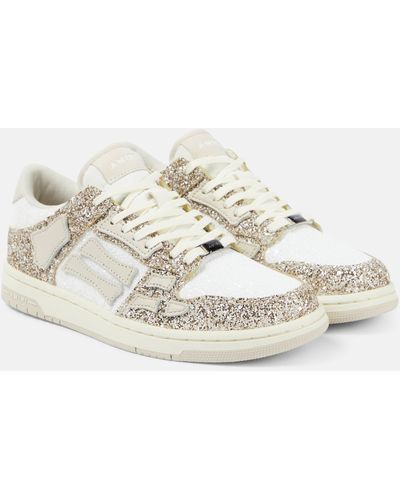 Amiri Glitter Skel Top Low Sneakers - White