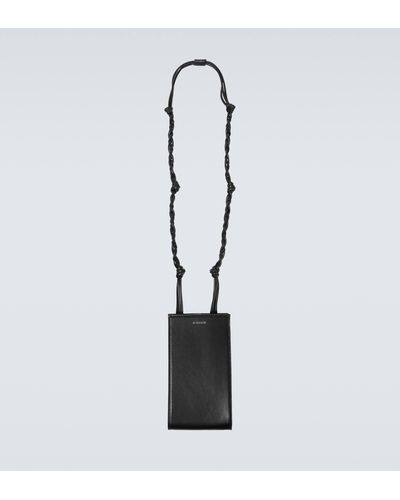Jil Sander Tangle Leather Phone Pouch - Black