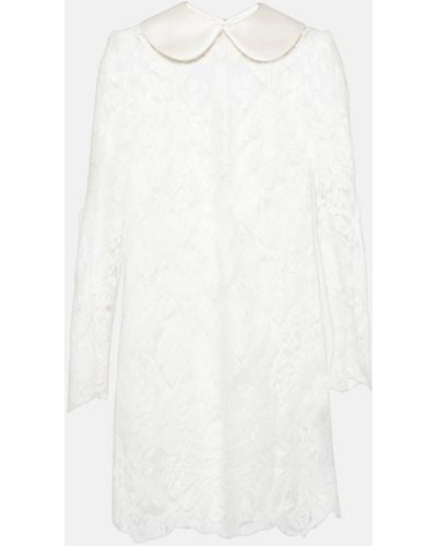 Dolce & Gabbana Lace And Satin Minidress - White