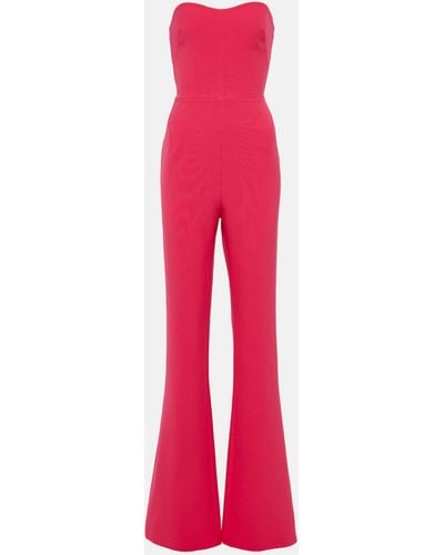Safiyaa Immie Strapless Crepe Jumpsuit - Red