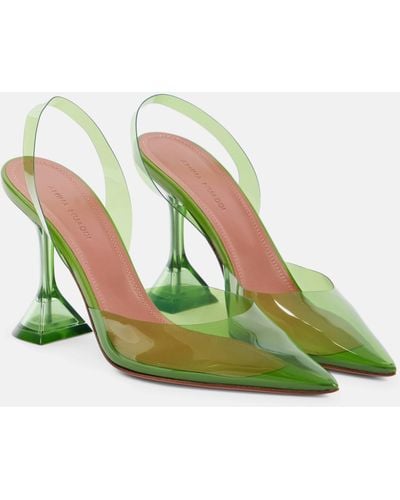 AMINA MUADDI Holli Glass Vinyl Slingback Pump - Green