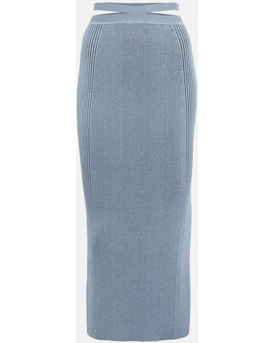 Jonathan Simkhai Orion Rib-knit Midi Skirt - Blue