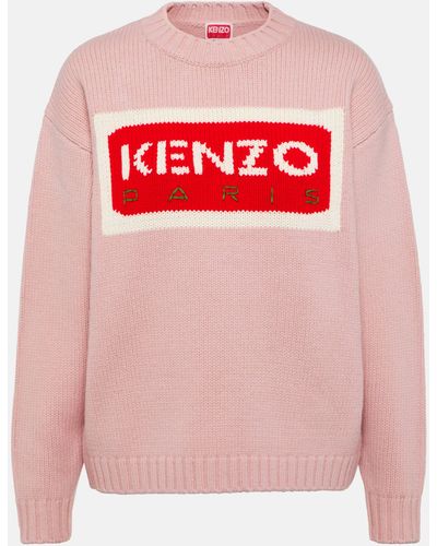 KENZO Logo Wool Sweater - Pink