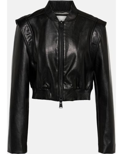 Jonathan Simkhai Faux Leather Bomber Jacket - Black