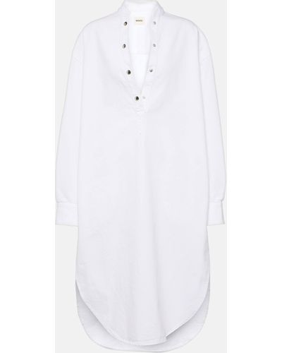 Khaite Seffi Cotton Shirt Dress - White