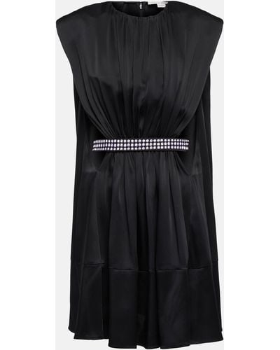 Stella McCartney Embellished Satin Minidress - Black