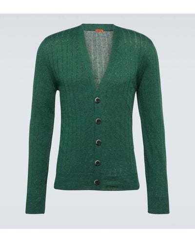Barena Calanca Linen And Cotton Cardigan - Green
