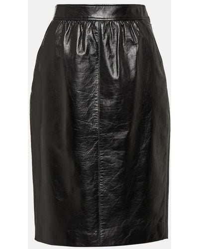Black Leather Pencil Skirts