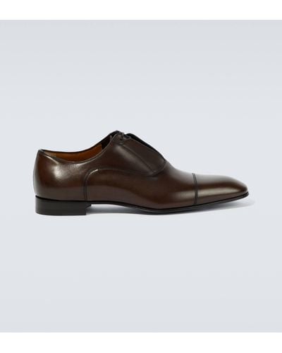 Christian Louboutin Greghost Leather Oxford Shoes - Brown