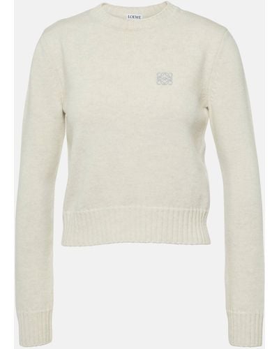 Loewe Anagram Wool Sweater - White