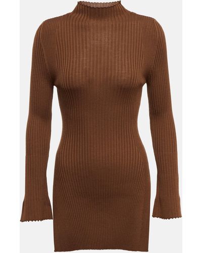Wolford Ribbed-knit Wool Sweater - Brown