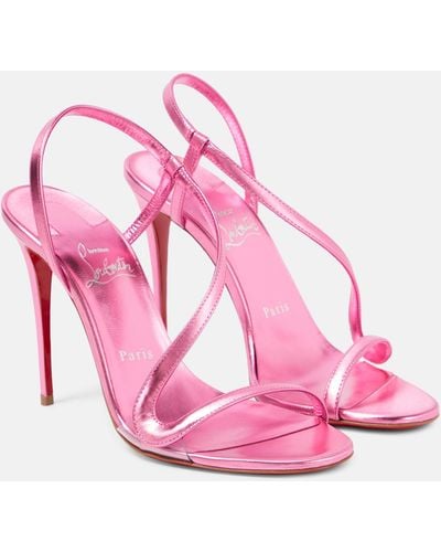 Christian Louboutin Rosalie 100 Leather Sandals - Pink