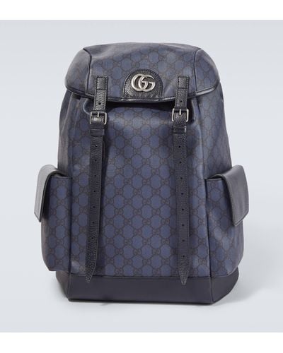 Gucci Ophidia GG Medium Leather Backpack - Blue