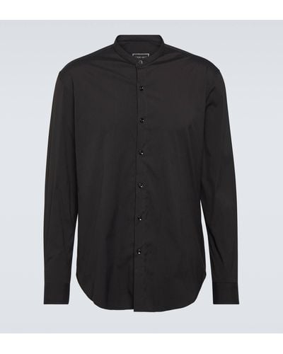 Giorgio Armani Icon Cotton-blend Poplin Shirt - Black