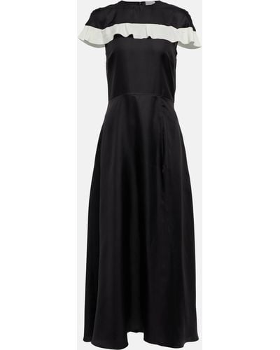 RED Valentino Silk Satin Midi Dress - Black