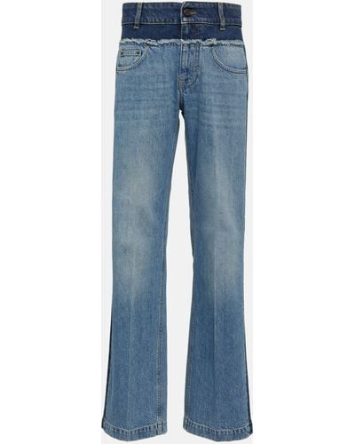 Stella McCartney Panelled High-rise Wide-leg Jeans - Blue