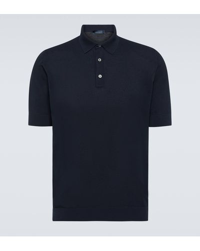 Thom Sweeney Cotton Polo Shirt - Blue
