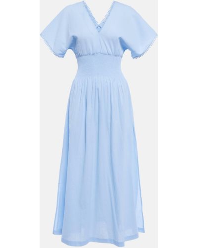 Heidi Klein Misty Lagoon Cotton Maxi Dress - Blue