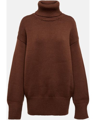 The Row Ludo Turtleneck Wool-blend Sweater - Brown
