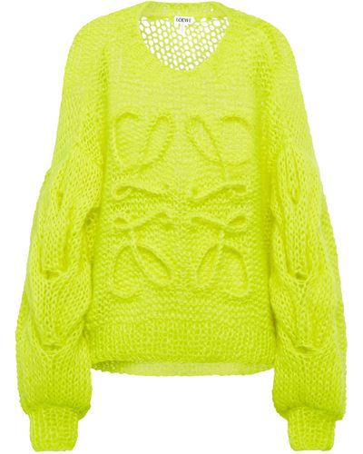 Loewe Anagram Mohair-blend Sweater - Yellow