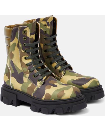 Gia Borghini Gia 35 Camouflage Combat Boots - Green