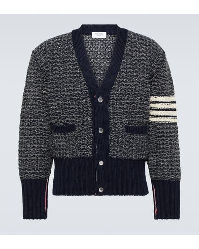 Thom Browne 4-bar Wool And Mohair Cardigan - Blue