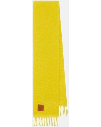 Loewe Anagram Mohair And Wool Scarf - Yellow