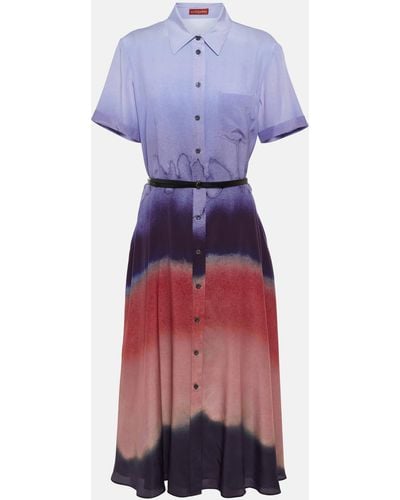 Altuzarra Kiera Printed Silk Shirt Dress - Purple