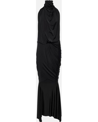 Alexandre Vauthier High-neck Draped Maxi Dress - Black