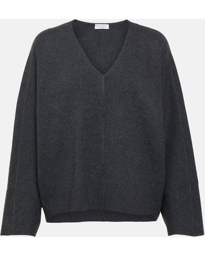 Brunello Cucinelli Wool, Cashmere And Silk Sweater - Blue