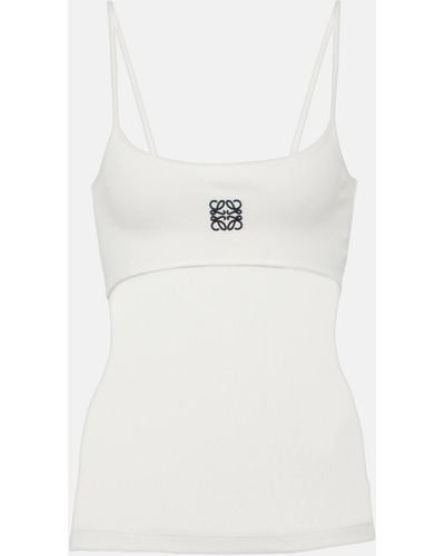 Loewe Anagram Cotton-blend Jersey Tank Top - White