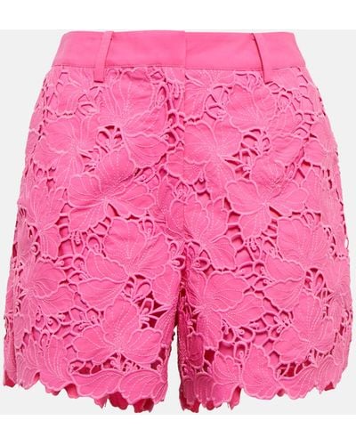 Self-Portrait Floral Patterned Shorts - Pink