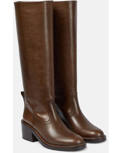 Brunello Cucinelli Leather Knee-high Boots - Brown