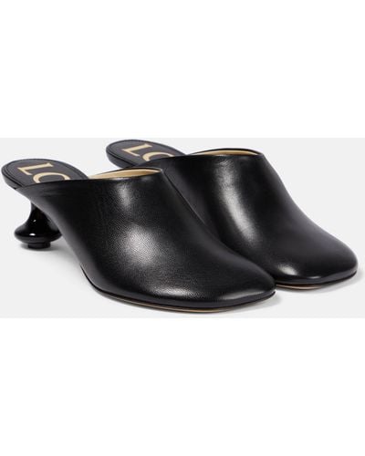 Loewe Toy Sculpted-heel Leather Heeled Mules - Black