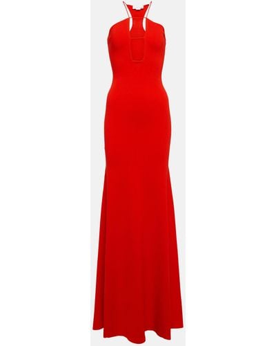 Victoria Beckham Halterneck Maxi Dress - Red