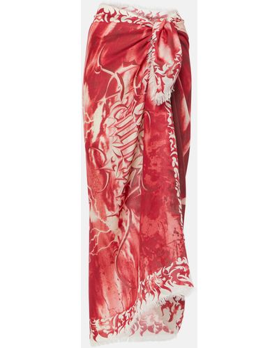 Jean Paul Gaultier Printed Beach Cover-up - Red