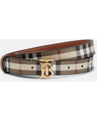 Burberry Logo Checked Belt - Brown