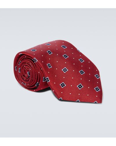 Canali Printed Silk Tie - Red