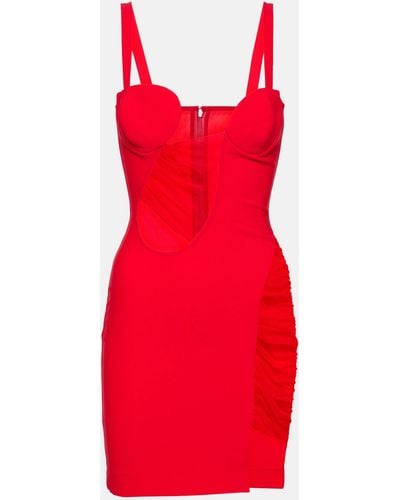 Nensi Dojaka Cutout Jersey Minidress - Red