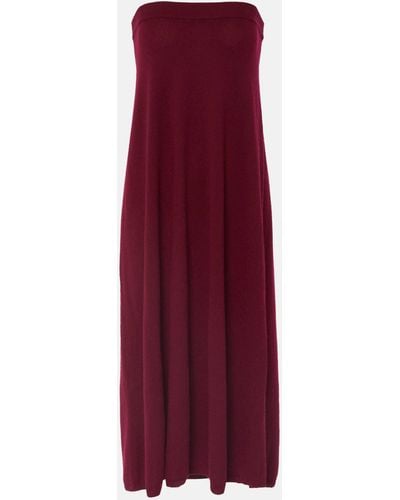 Lisa Yang Dolly Strapless Cashmere Midi Dress - Purple
