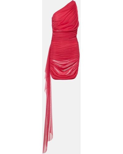 The Sei Drape-detail Ruched Chiffon Minidress - Red