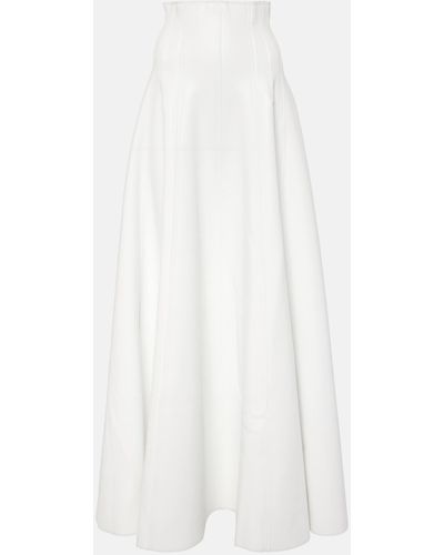 Norma Kamali Grace Faux Leather Maxi Skirt - White