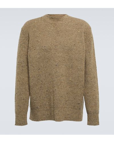 Maison Margiela Wool And Cashmere-blend Knit Top - Natural