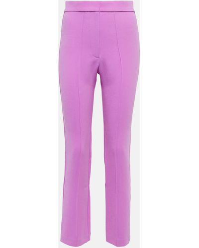 Alex Perry Dallin High-rise Straight Cropped Pants - Purple