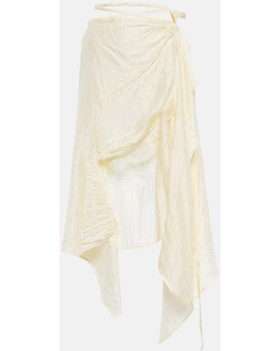 Acne Studios Asymmetric Silk-blend Wrap Skirt - White