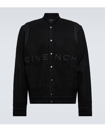 Givenchy Logo-embroidered Wool Varsity Jacket - Black